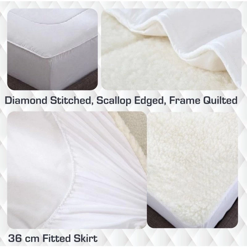 King Single Fully Fitted Cotton And Wool Underlay - Image 3