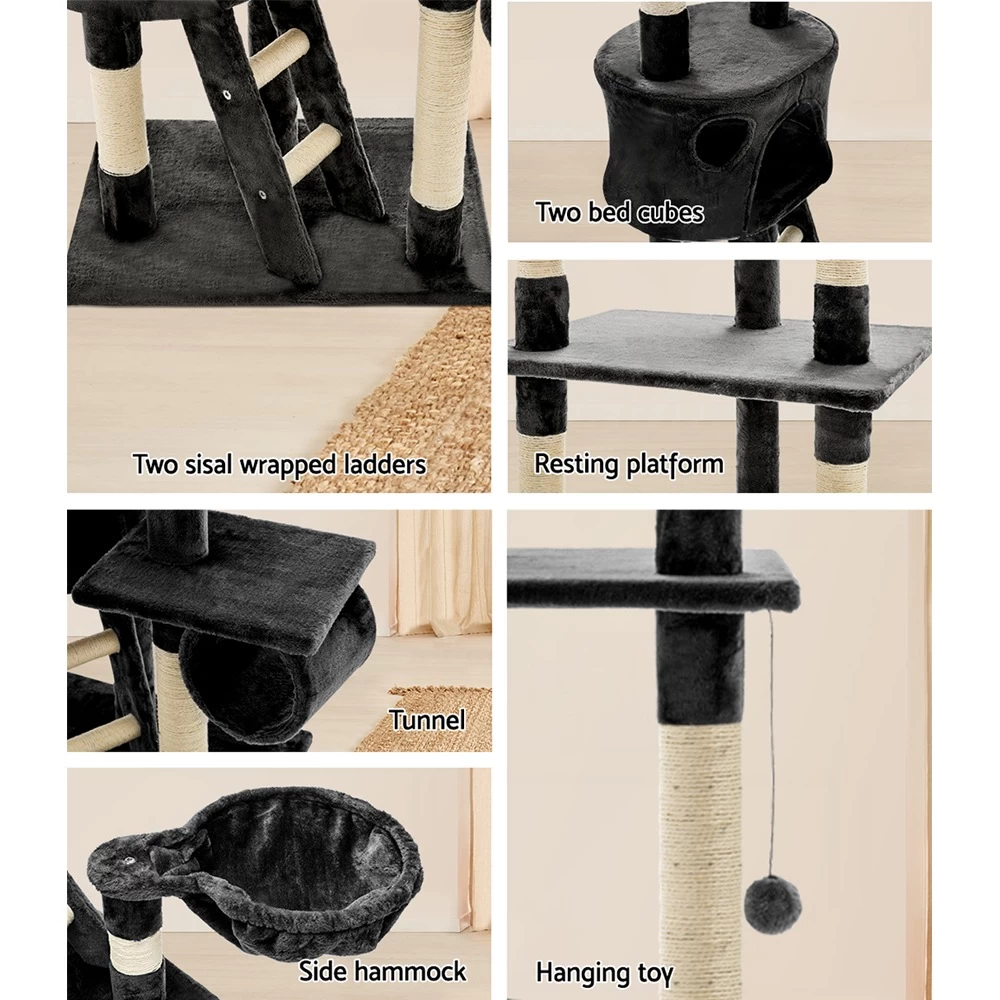 I.Pet Cat Tree Scratching Post Scratcher Tower Condo House Wood Ceiling High 260cm - Image 7