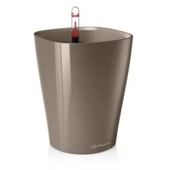 LECHUZA MINI DELTINI PLANTER POT (HIGH GLOSS TAUPE)