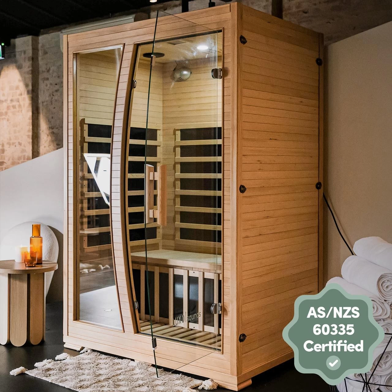 Valo 2 Person Canadian Hemlock Carbon Fibre Home Sauna Cabin - Image 2