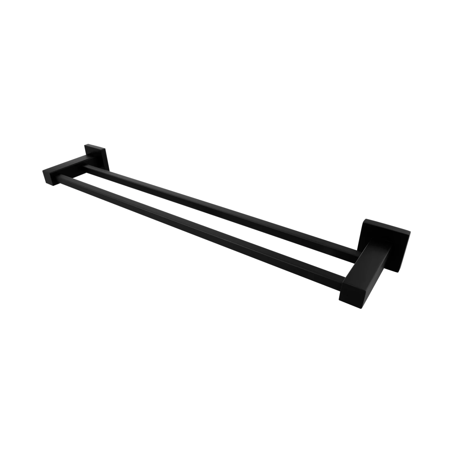 ACA Bathroom Square Double Towel Rack Rail Black 600mm - Image 2