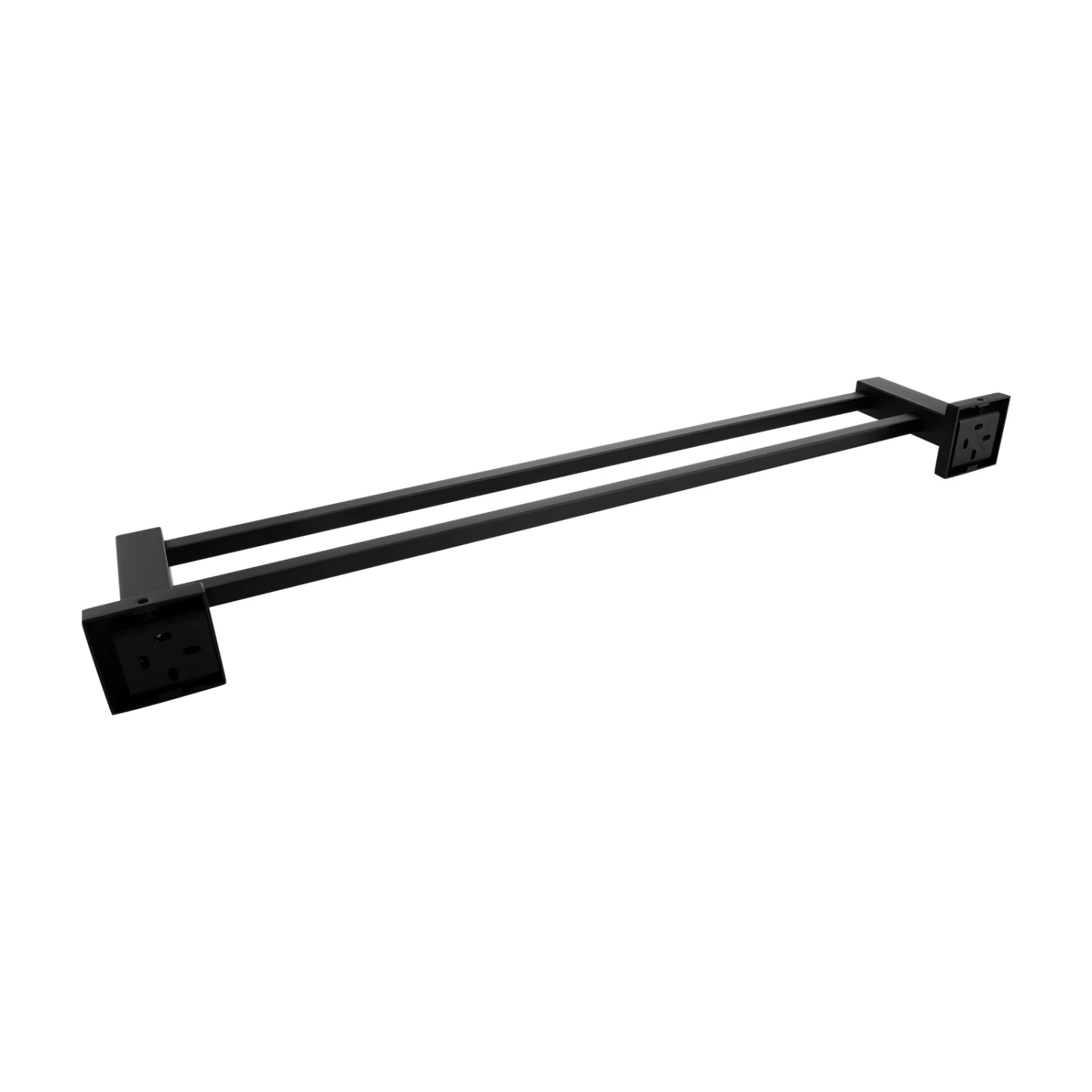 ACA Bathroom Square Double Towel Rack Rail Black 600mm - Image 4