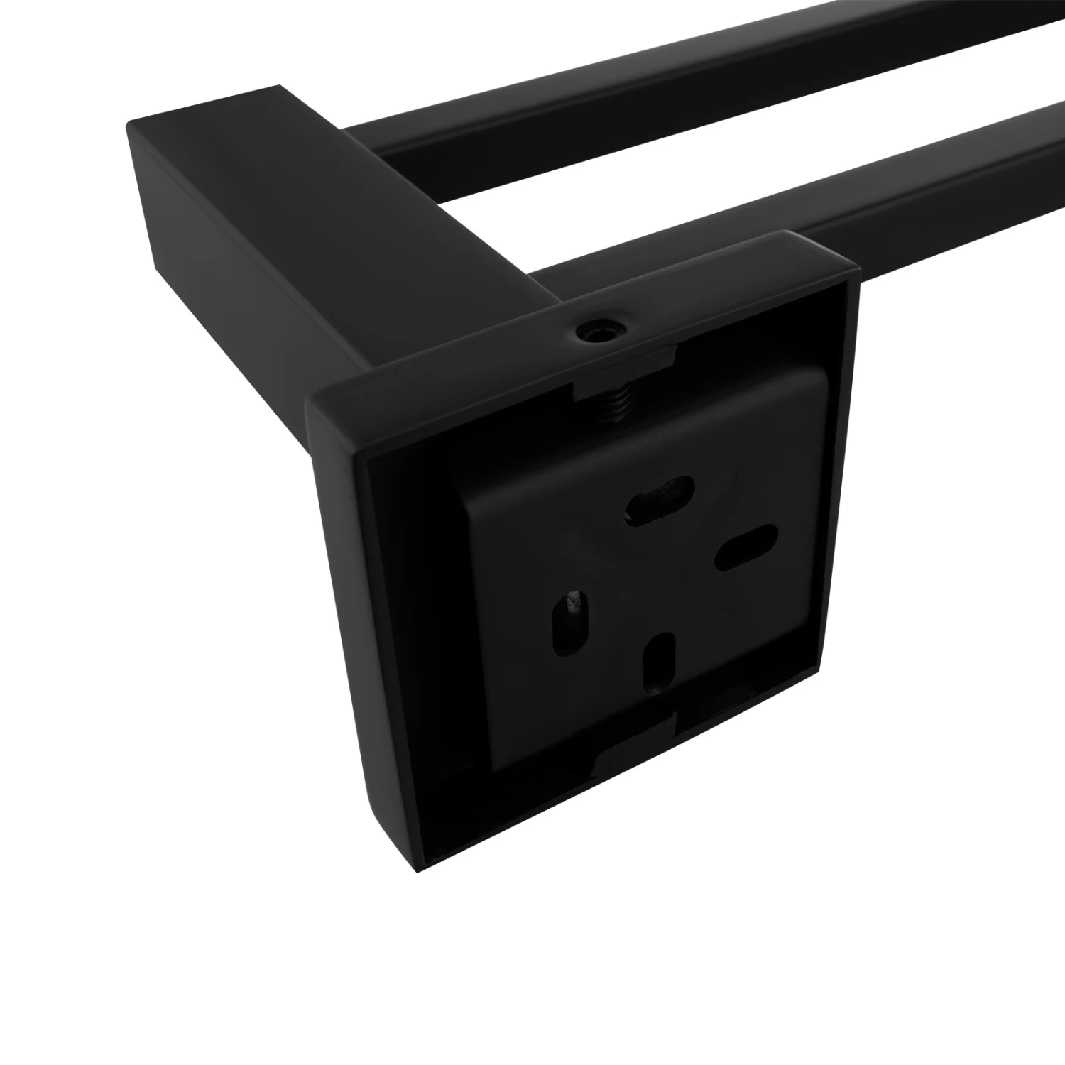 ACA Bathroom Square Double Towel Rack Rail Black 600mm - Image 5