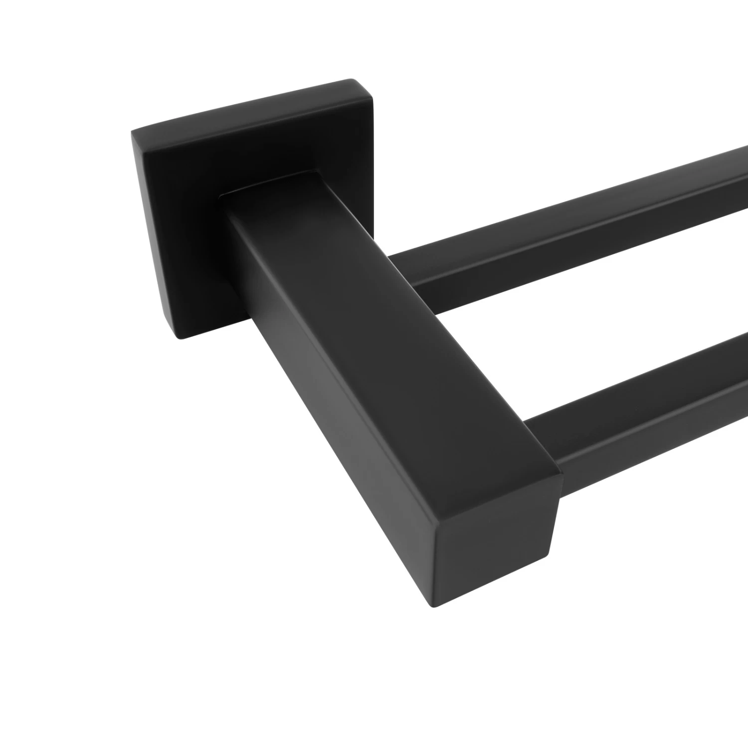 ACA Bathroom Square Double Towel Rack Rail Black 600mm - Image 6