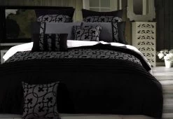 King Size Lyde Charcoal Black 3pcs Quilt Cover Set