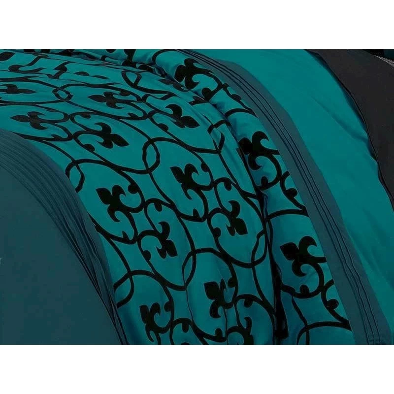 King Size Teal Green 3pcs Quilt Cover / Doona Cover Set - Image 2