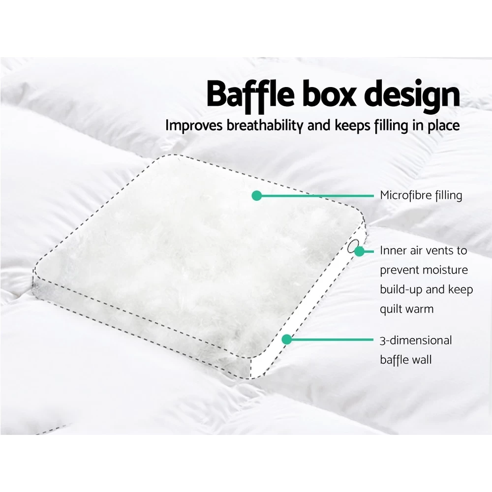 Giselle Bedding SINGLE Prime Pillowtop Mattress Topper Mat Protector Pad Cover S - Image 5