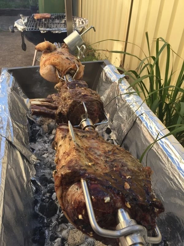 Large Stainless Steel Spit Roaster Rotisserie Charcoal BBQ Grill 30kg Motor 2 Ye - Image 8