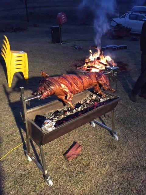 Large Stainless Steel Spit Roaster Rotisserie Charcoal BBQ Grill 30kg Motor 2 Ye - Image 11