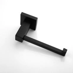 ACA Square Bathroom Toilet Roll Tissue Paper Holder Hook Matt Black