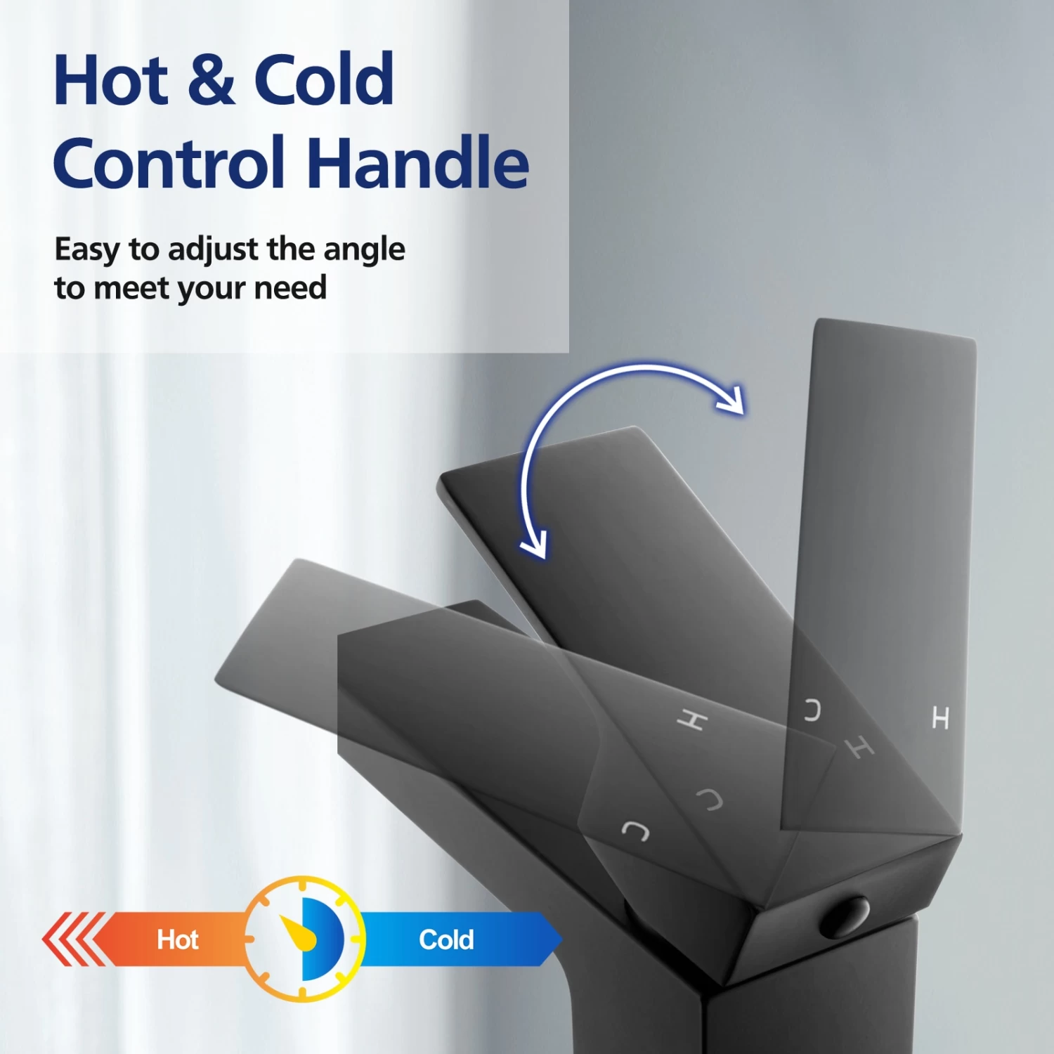 ACA Black Bathroom Mixer Taps Square Basin Tap Brass Faucet WELS & WATERMARK - Image 3