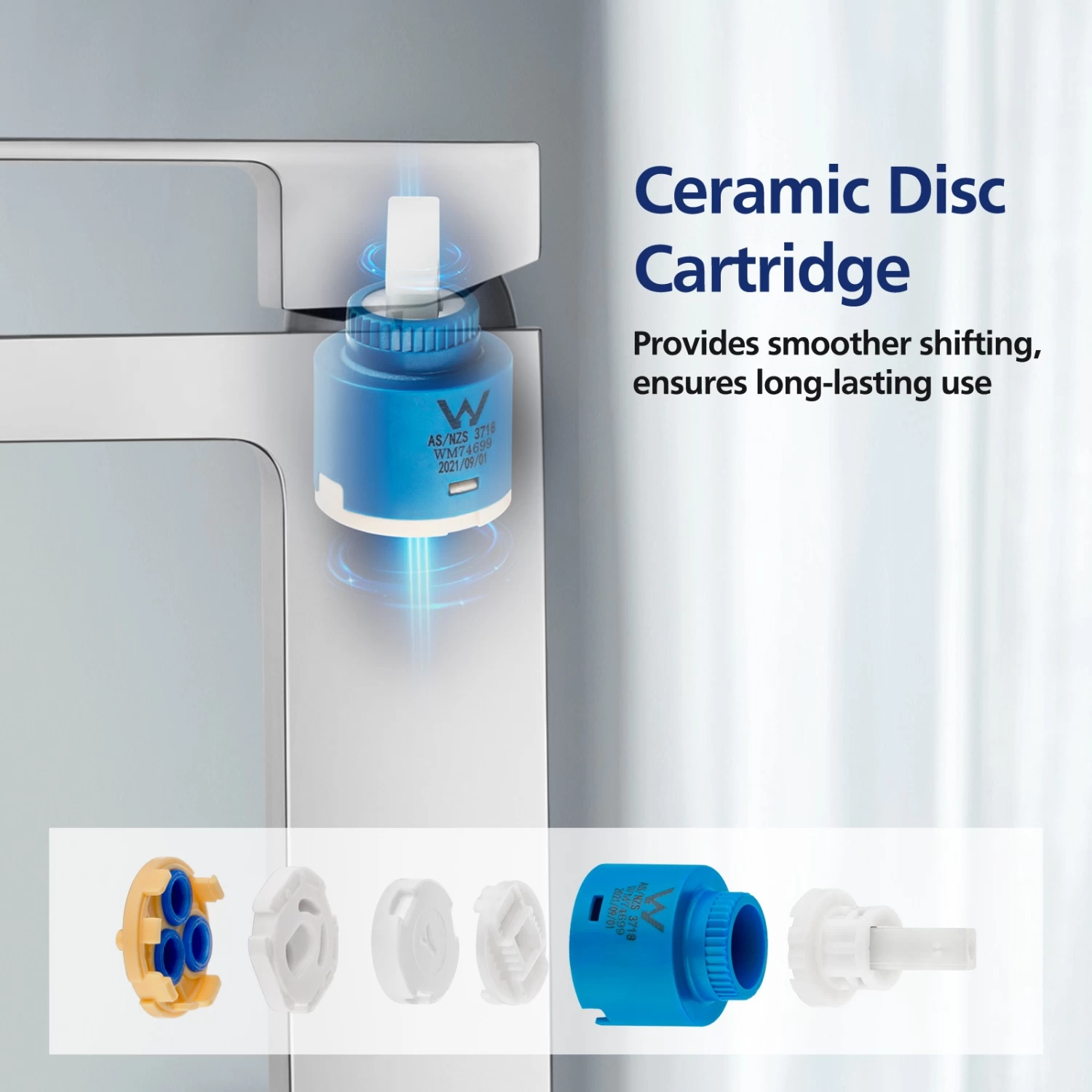 ACA Chrome Bathroom Mixer Taps Square Basin Tap Brass Faucet WELS & WATERMARK - Image 4