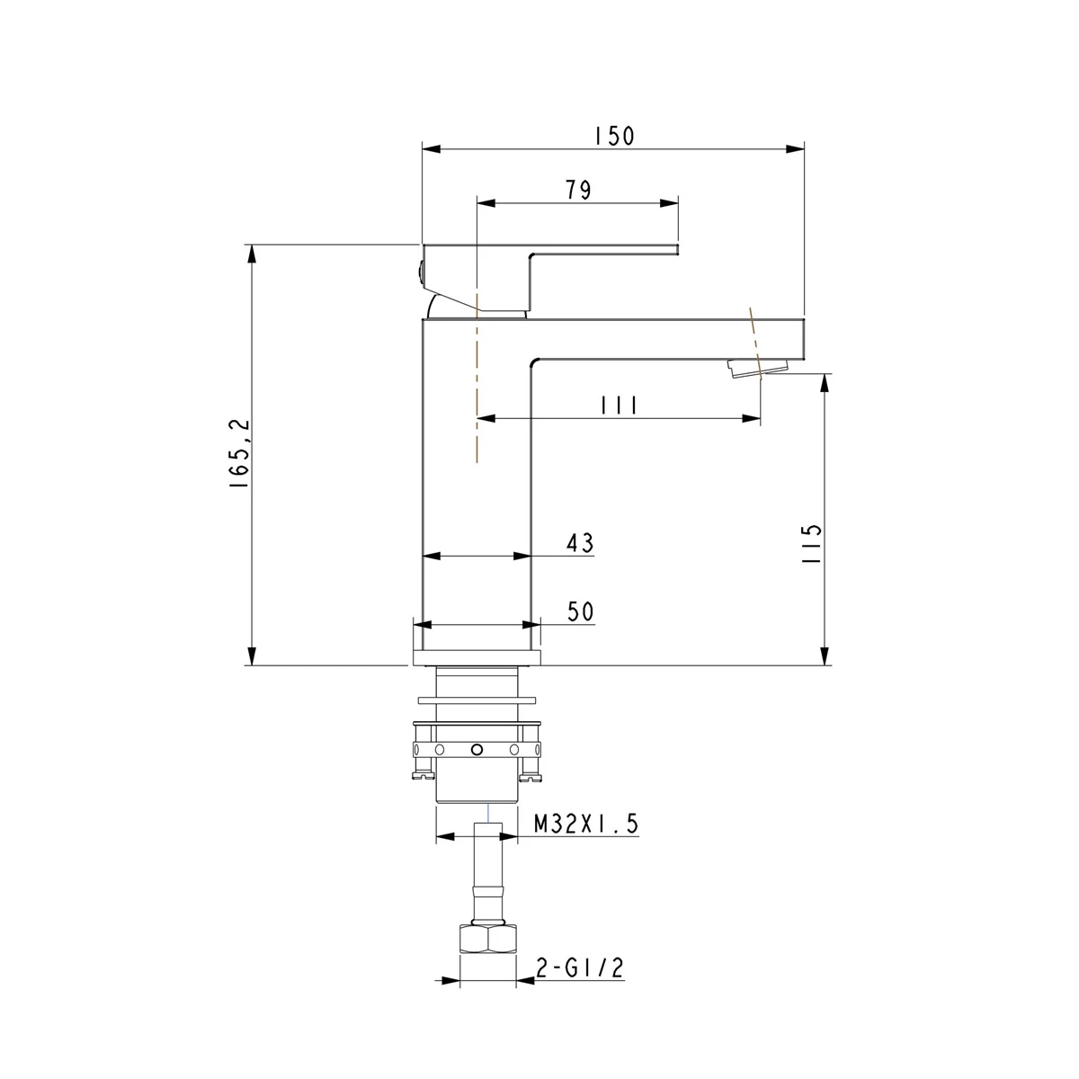 ACA Chrome Bathroom Mixer Taps Square Basin Tap Brass Faucet WELS & WATERMARK - Image 10