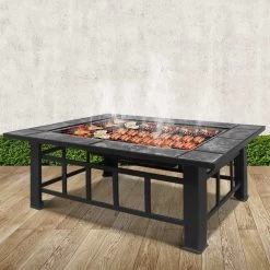 Grillz Fire Pit BBQ Grill Stove Table Ice Pits
