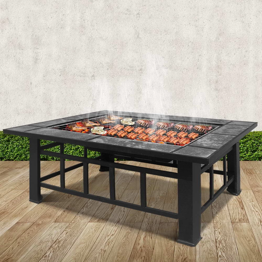 Grillz Fire Pit BBQ Grill Stove Table Ice Pits