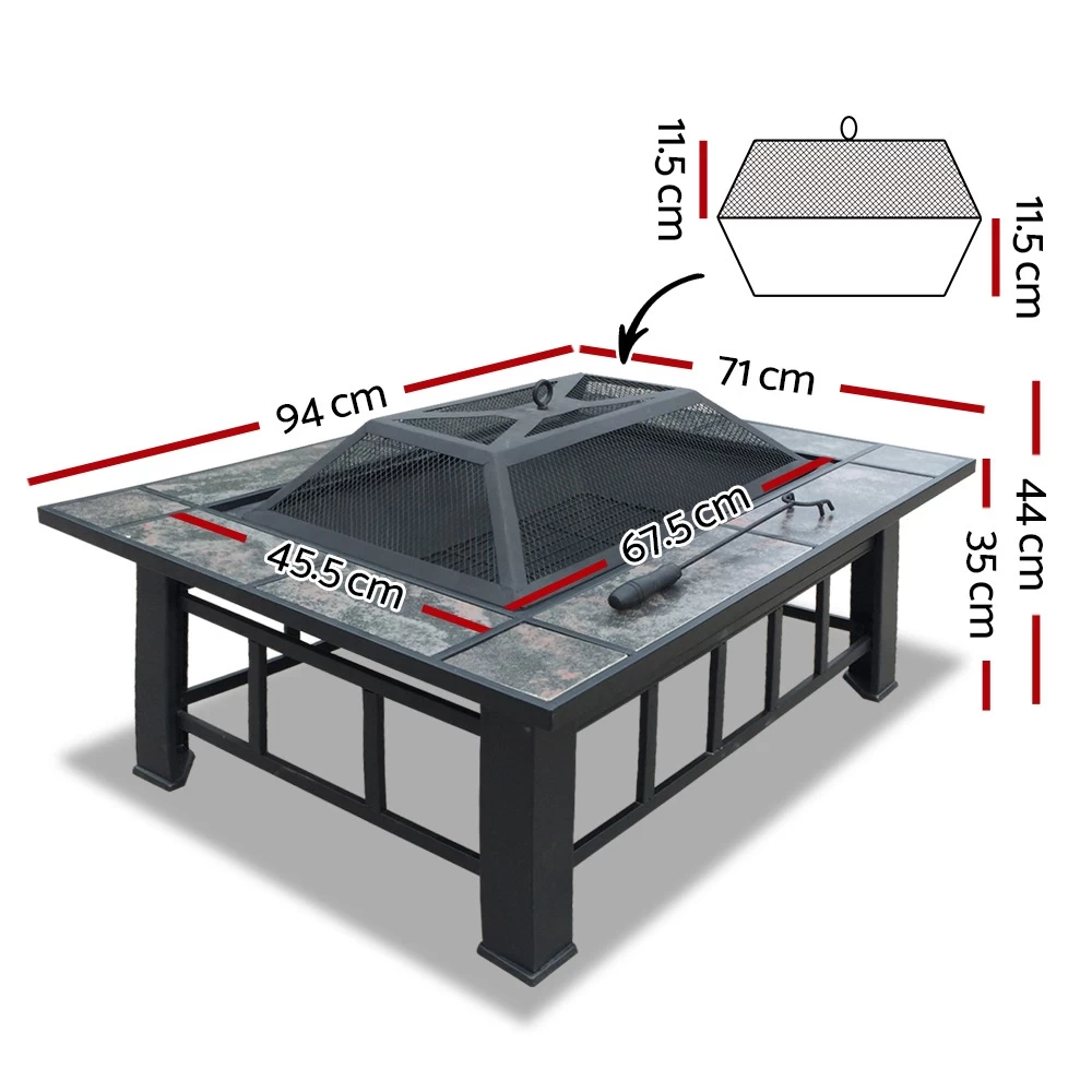 Grillz Fire Pit BBQ Grill Stove Table Ice Pits - Image 3