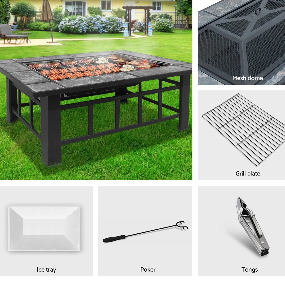 Grillz Fire Pit BBQ Grill Stove Table Ice Pits - Image 4