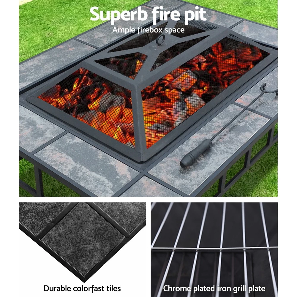 Grillz Fire Pit BBQ Grill Stove Table Ice Pits - Image 7
