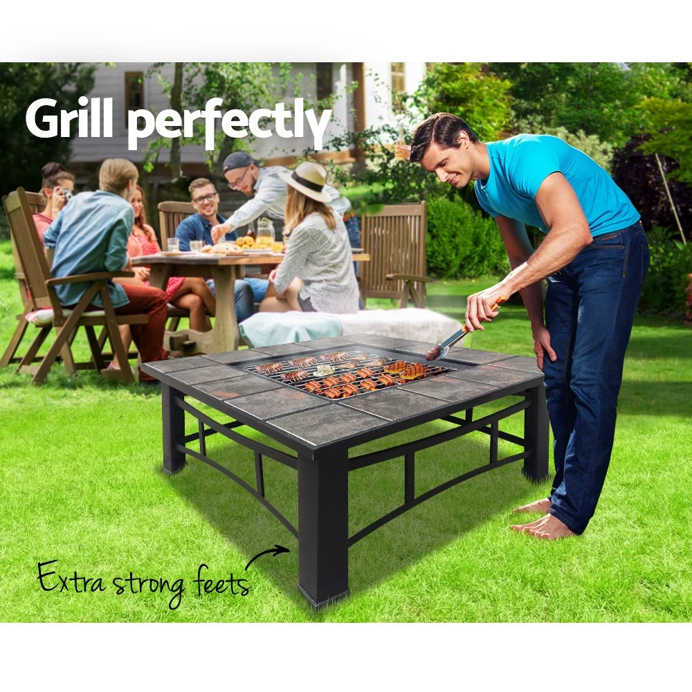 Grillz Fire Pit Outdoor Table BBQ Smoker 4 IN 1 - Image 6