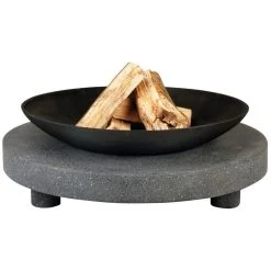 FIRE PIT GRANITO STONE BASE DIA.70X13.2CM W/BOWL 59X12CM
