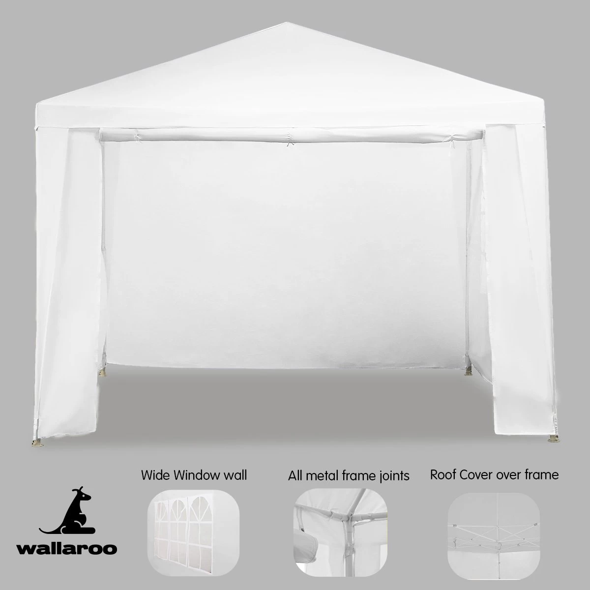 New White 3x3 Gazebo Party Tent Event Marquee Awning Outdoor Pavilion Canopy - Image 4