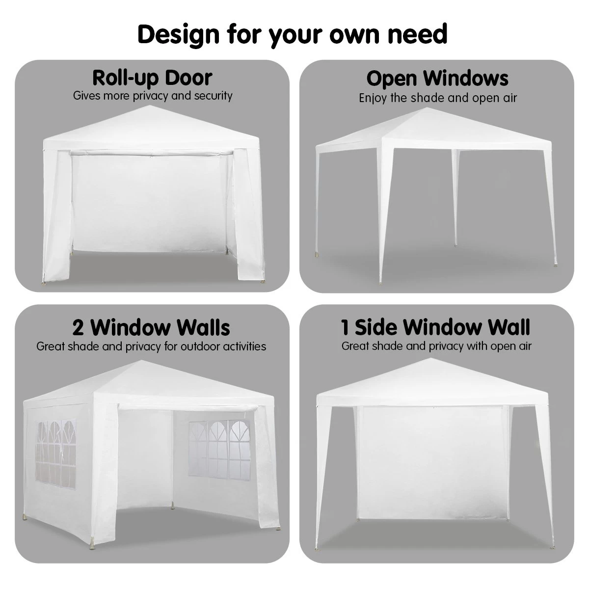New White 3x3 Gazebo Party Tent Event Marquee Awning Outdoor Pavilion Canopy - Image 5