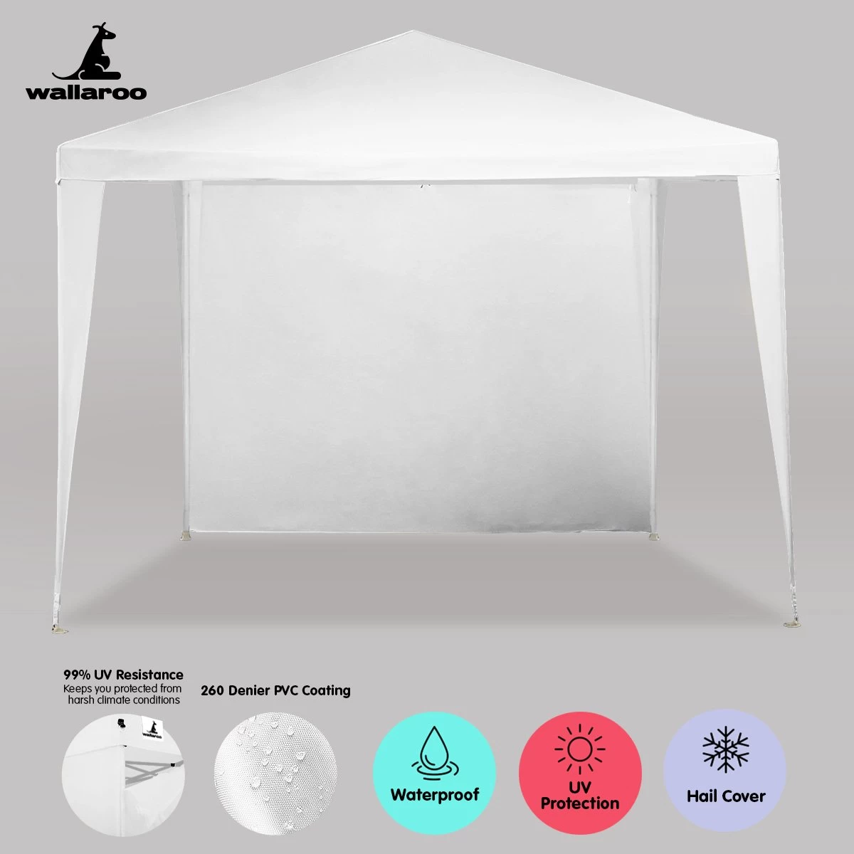 New White 3x3 Gazebo Party Tent Event Marquee Awning Outdoor Pavilion Canopy - Image 6