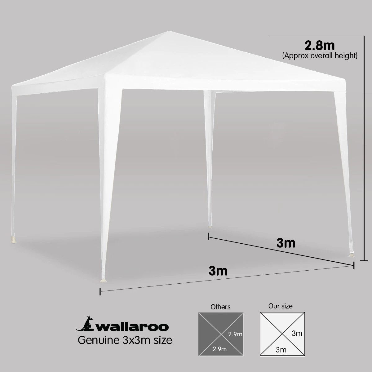 New White 3x3 Gazebo Party Tent Event Marquee Awning Outdoor Pavilion Canopy - Image 7