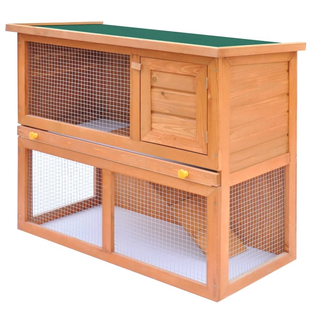 Outdoor Rabbit Hutch Small Animal House Pet Cage 1 Door Wood VidaXL - Image 2