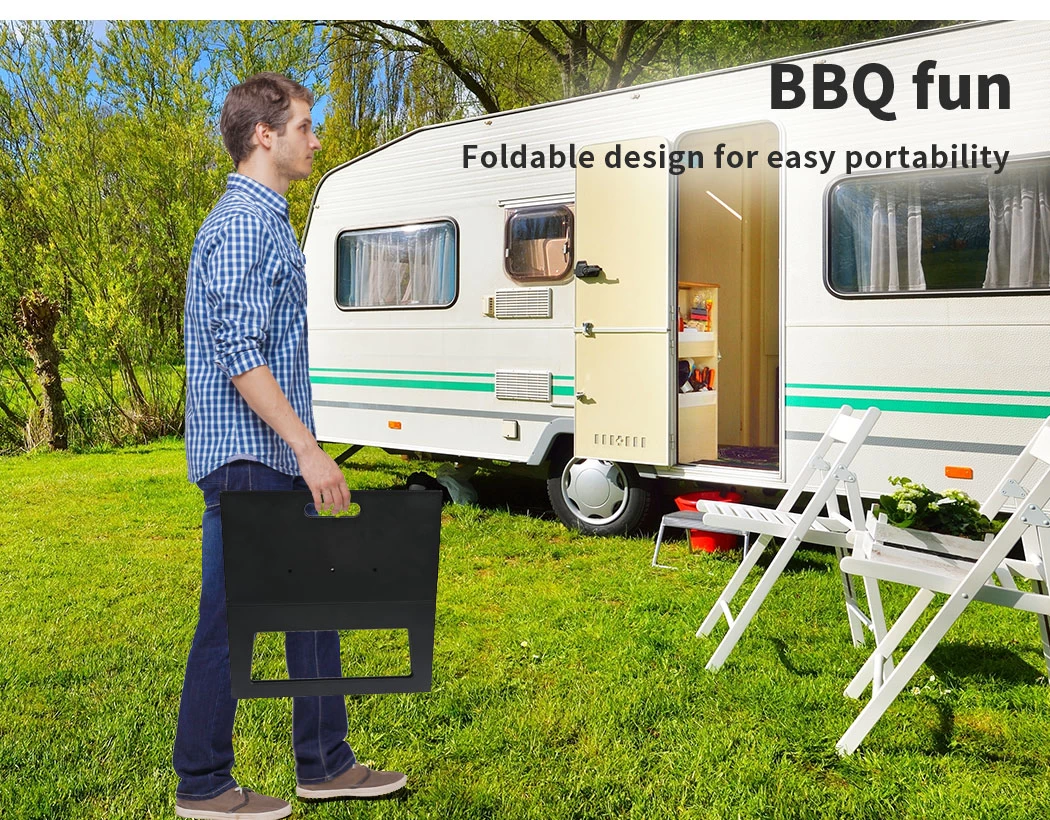 Moyasu Portable Charcoal BBQ Grill Outdoor Camping Barbecue Set Picnic Foldable - Image 9