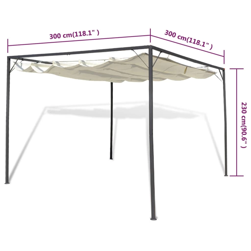 Garden Gazebo With Retractable Roof Canopy VidaXL - Image 5