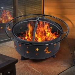 Fire Pit BBQ Grill Pits Outdoor Fireplace Camping Portable Garden Patio Heater