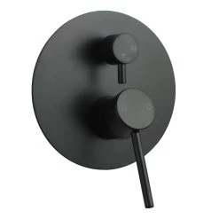 ACA Brass Round Shower Diverter Mixer Tap Matte Black For Bath Spout Twin Shower Head