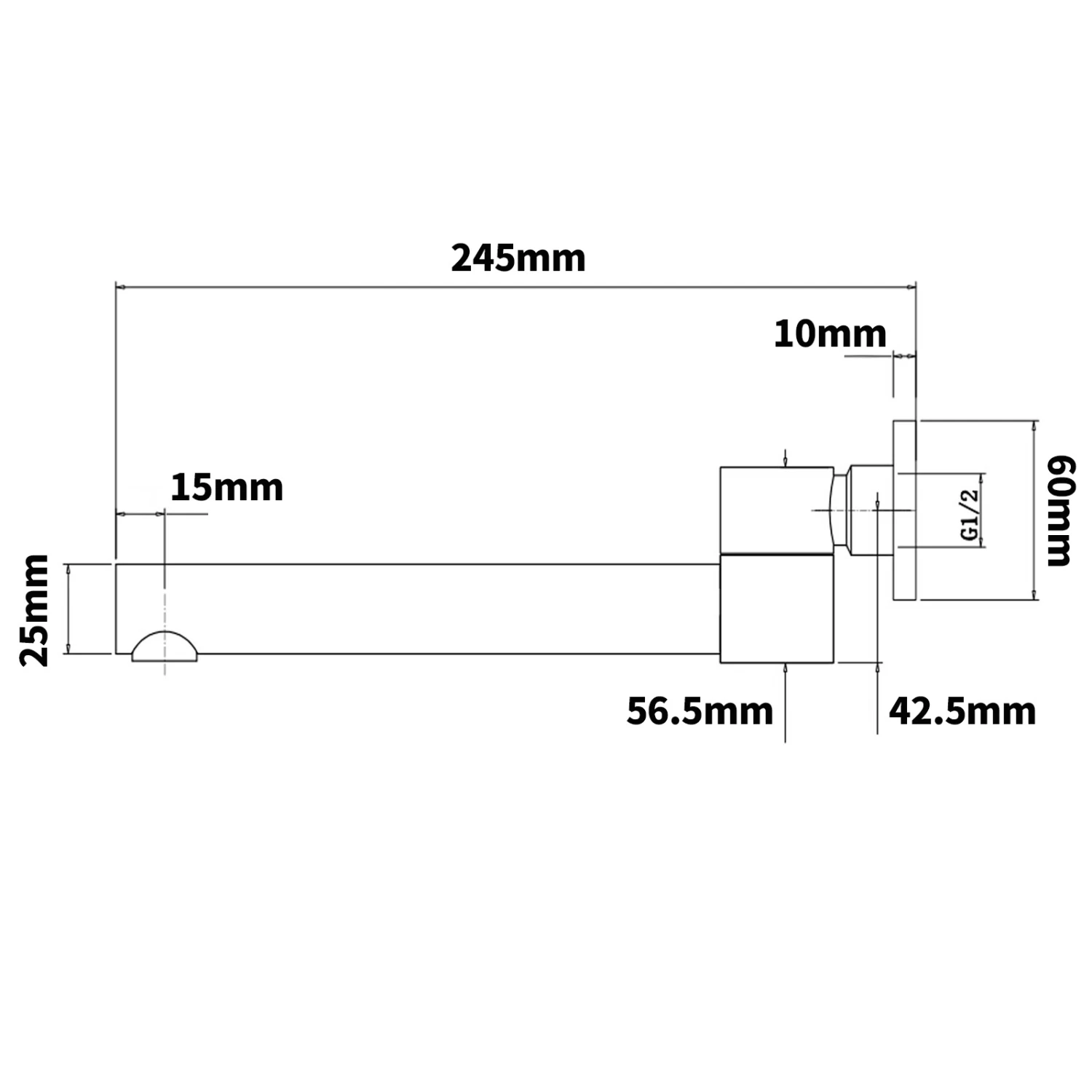 ACA Wall Swivel Bathtub/Vanity Water Spout With 1/4 Turn Taps Round Black - Image 4