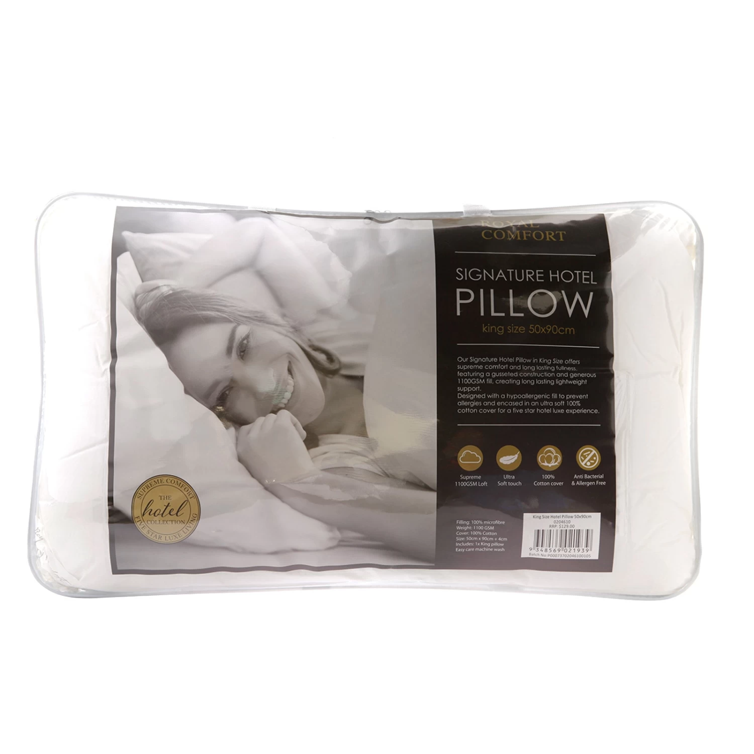 Royal Comfort Cotton 233 TC Luxury Signature Hotel Soft Hypoallergenic Pillow - Image 6