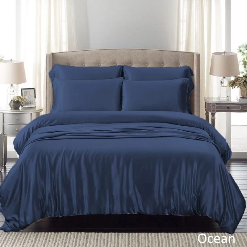 Silky Satin Quilt Cover And Pillowcase Set 1000TC - Image 5