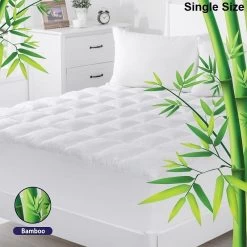 Single Size Bamboo & Microfibre Mattress Topper Pad