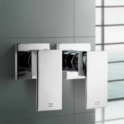 ACA Square Shower Head & Bath Mixer 1/4 Turn Taps Set Watermark Chrome