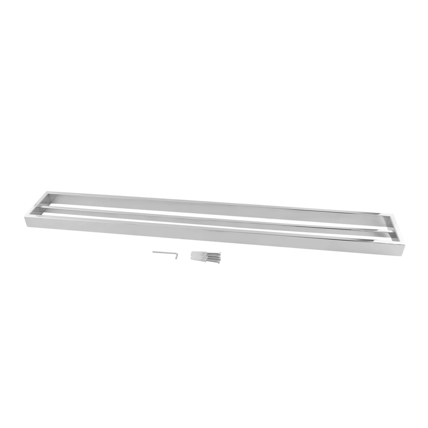 ACA Bathroom Square Double Towel Rack Towel Rail Chrome 800mm - Image 3