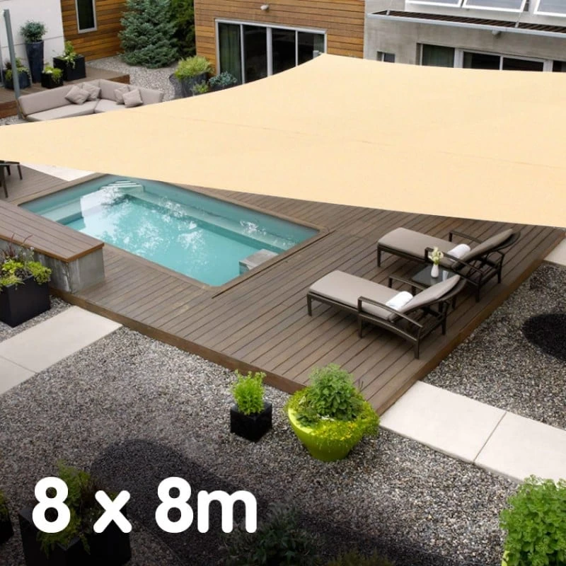 Wallaroo Shade Sail 8m X 8m Square Sandstone Outdoor - Image 2