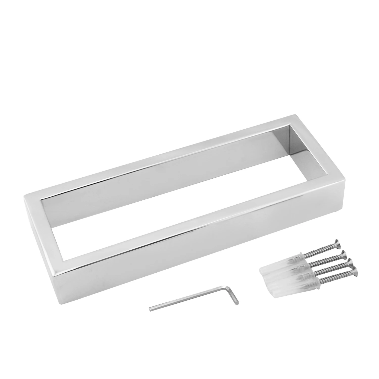 ACA Bathroom Square Hand Towel Rail Rack Holder Chrome 200mm - Image 3