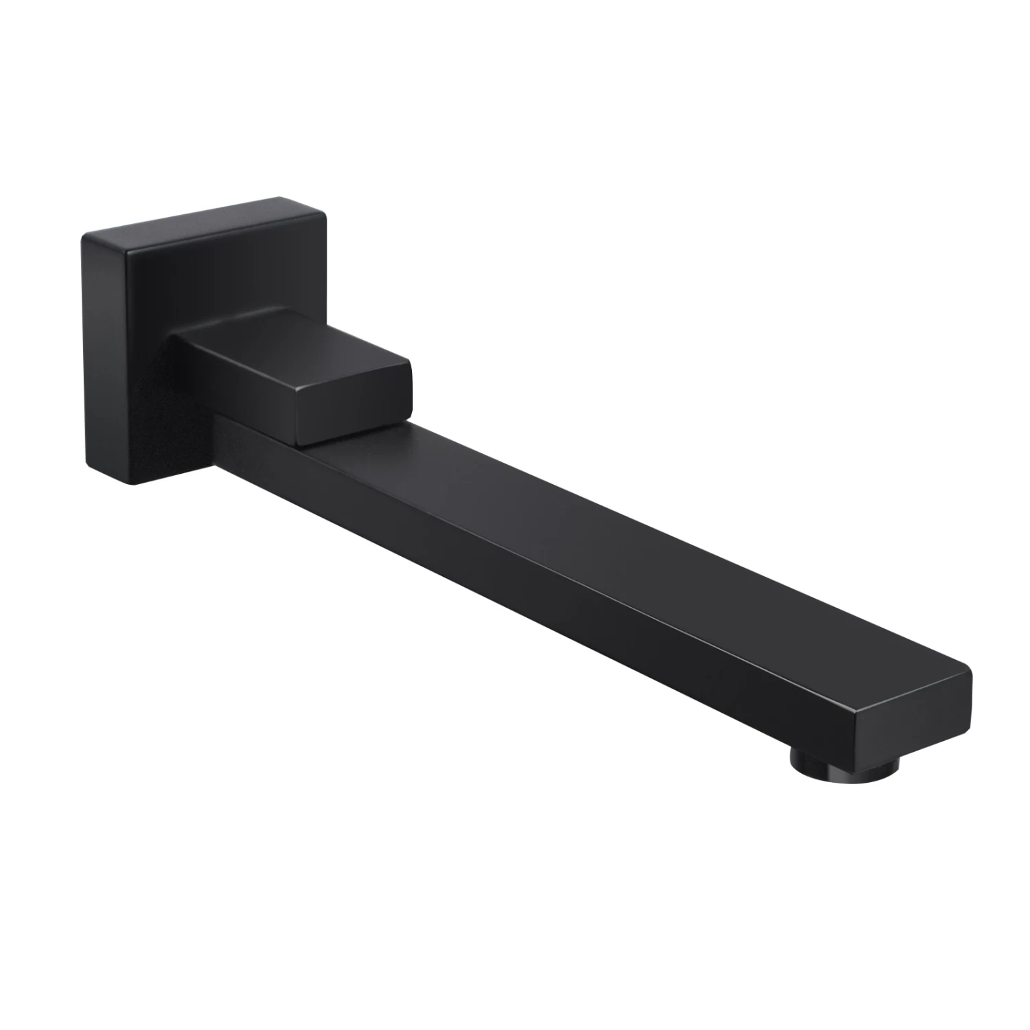 ACA Swivel Bath Spout With 1/4 Turn Wall Taps Set Black Square - Image 2
