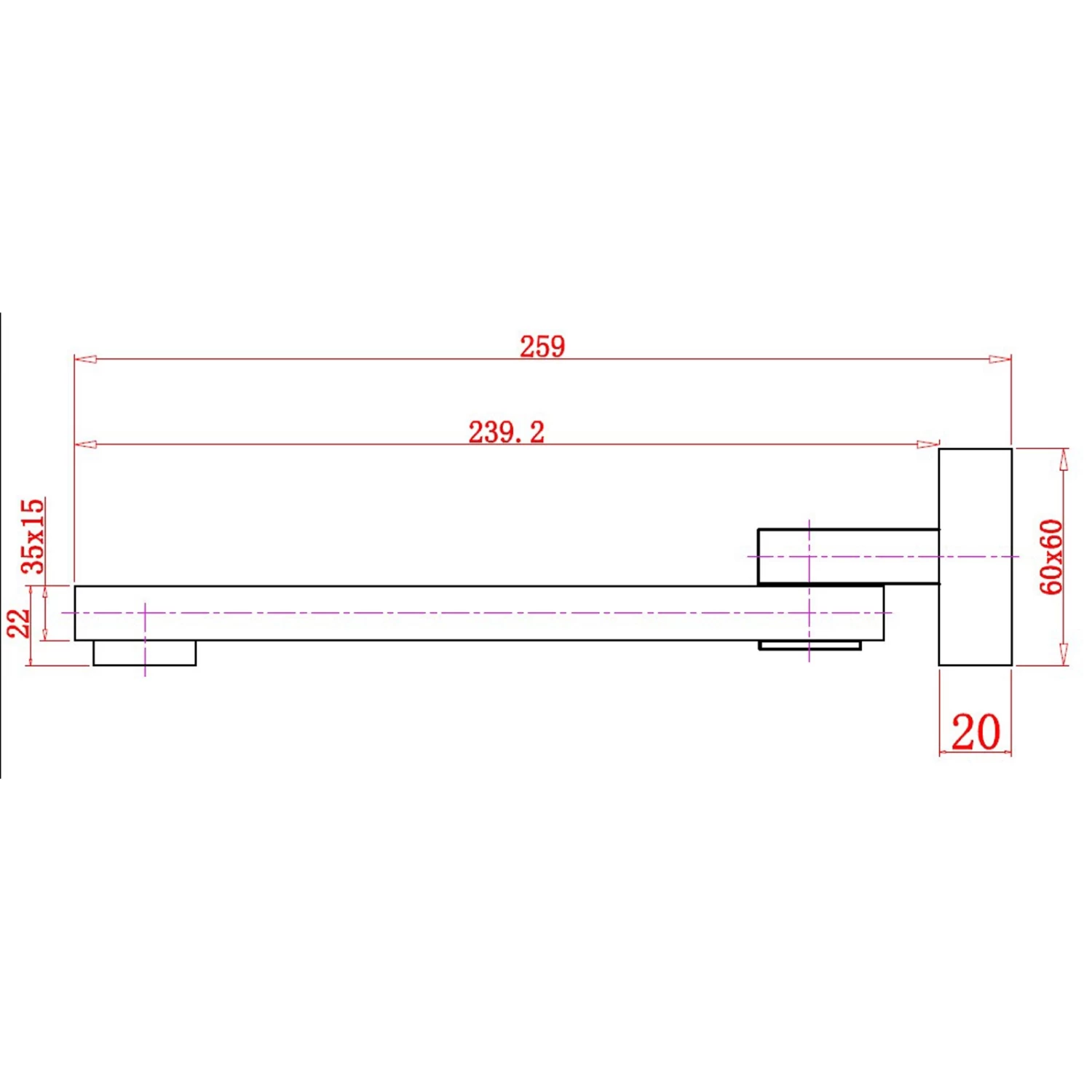 ACA Swivel Bath Spout With 1/4 Turn Wall Taps Set Black Square - Image 3