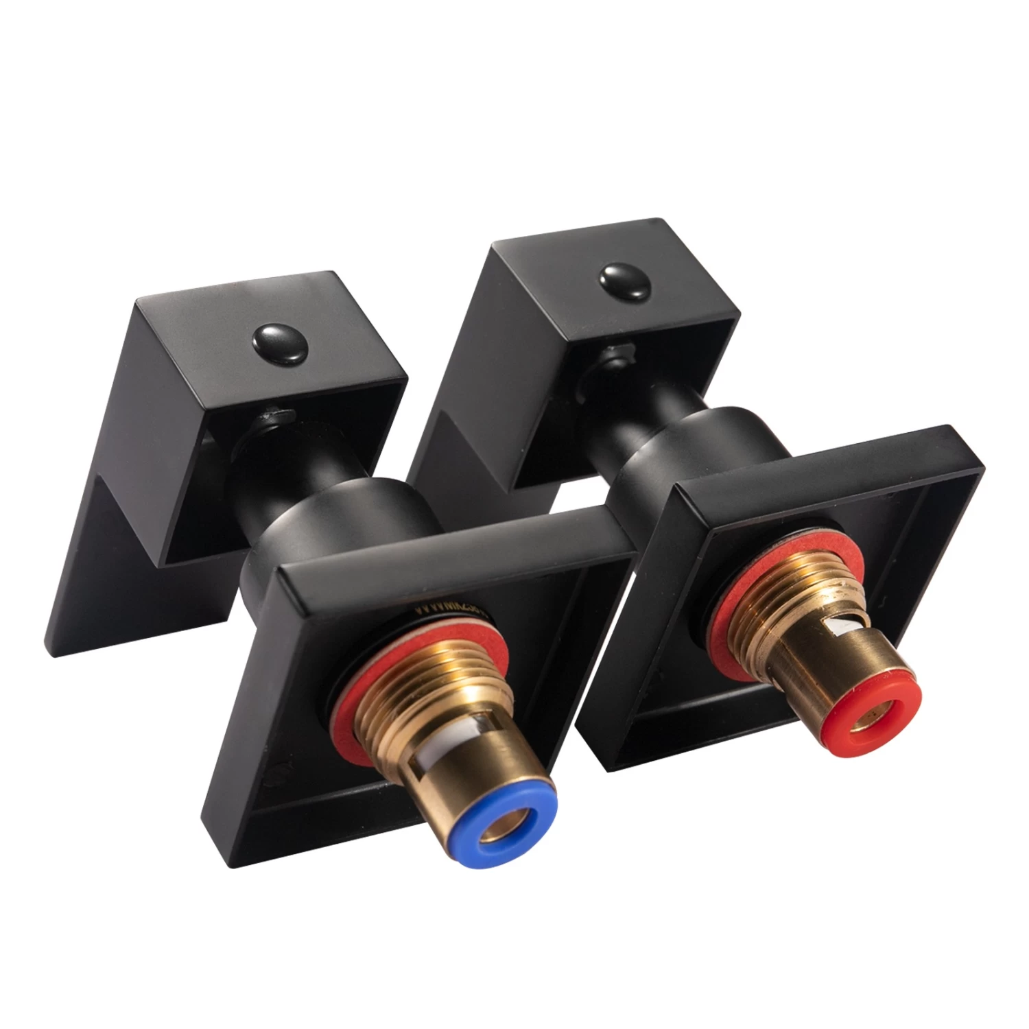 ACA Swivel Bath Spout With 1/4 Turn Wall Taps Set Black Square - Image 6