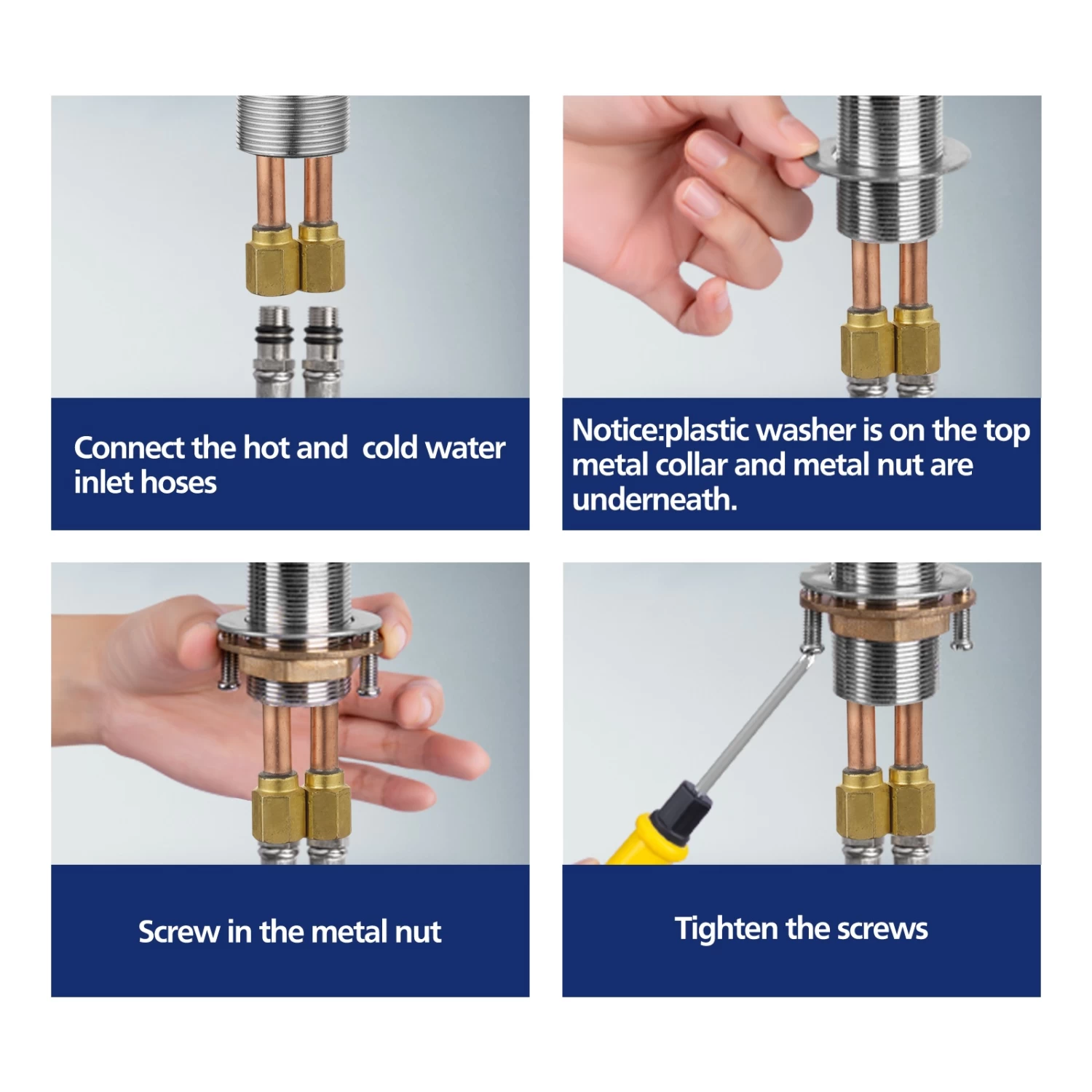 ACA Round Bathroom Taps Tall Basin Mixer Tapware Faucet Brass WELS Matte Black - Image 6