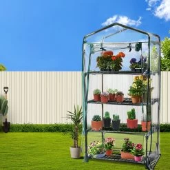 Greenfingers Greenhouse 4-Tiers Tunnel Plant Stand Green Shed