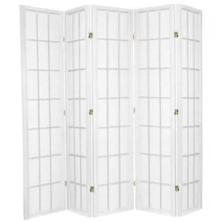 Shoji Room Divider Screen White 5 Panel