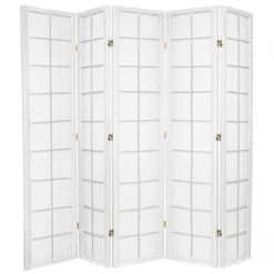 Zen Room Divider Screen White 5 Panel