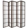 Cross Room Divider Screen Brown 5 Panel
