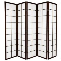 Zen Room Divider Screen Brown 5 Panel